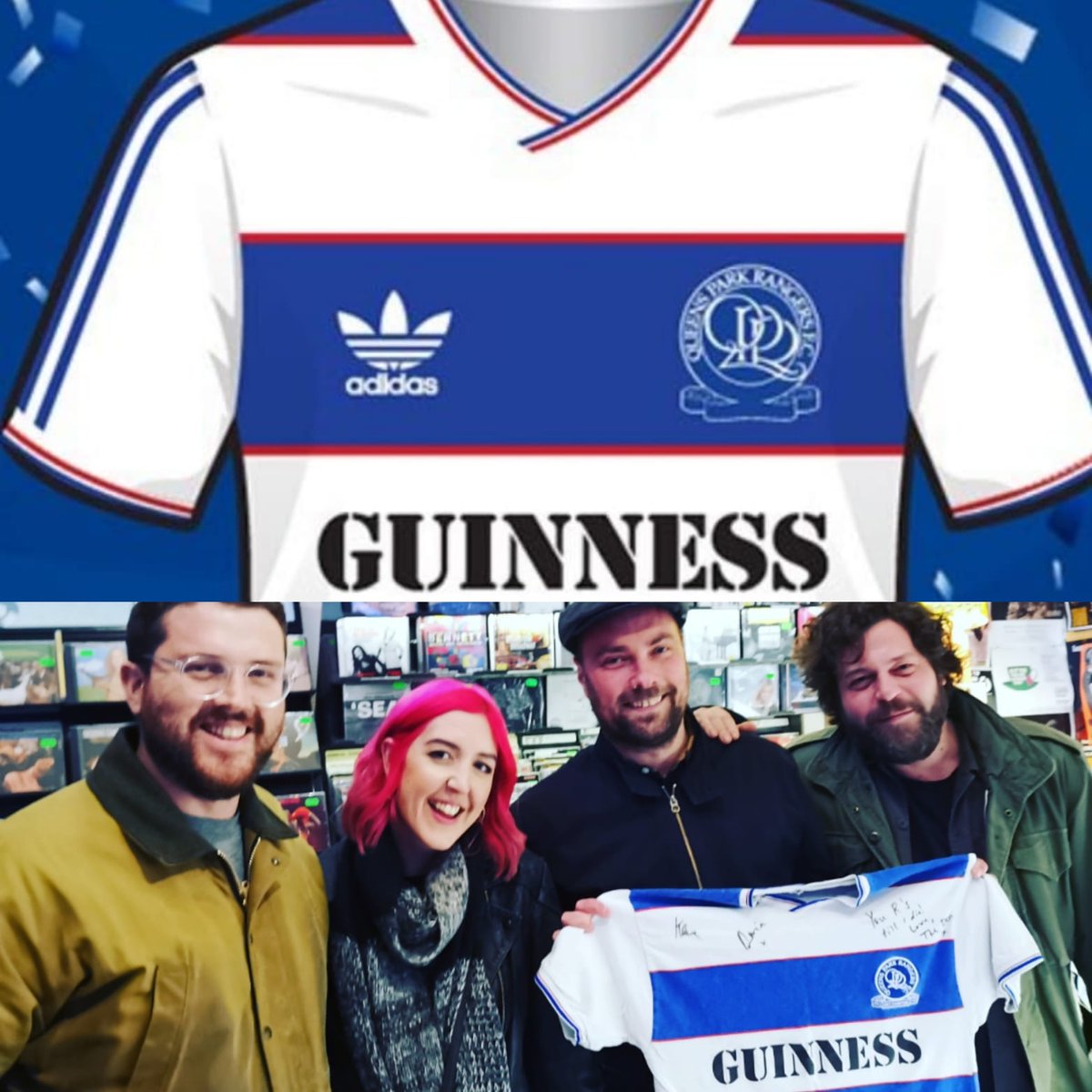 CraigBarrettc's tweet photo. @QPR How do you make #RGreatestKit @QPR  better??? Get @bearsdenmusic to sign it, thats bloody how!!! Get these boys home for a gig at the loft.... https://t.co/mLG7UiZU0B