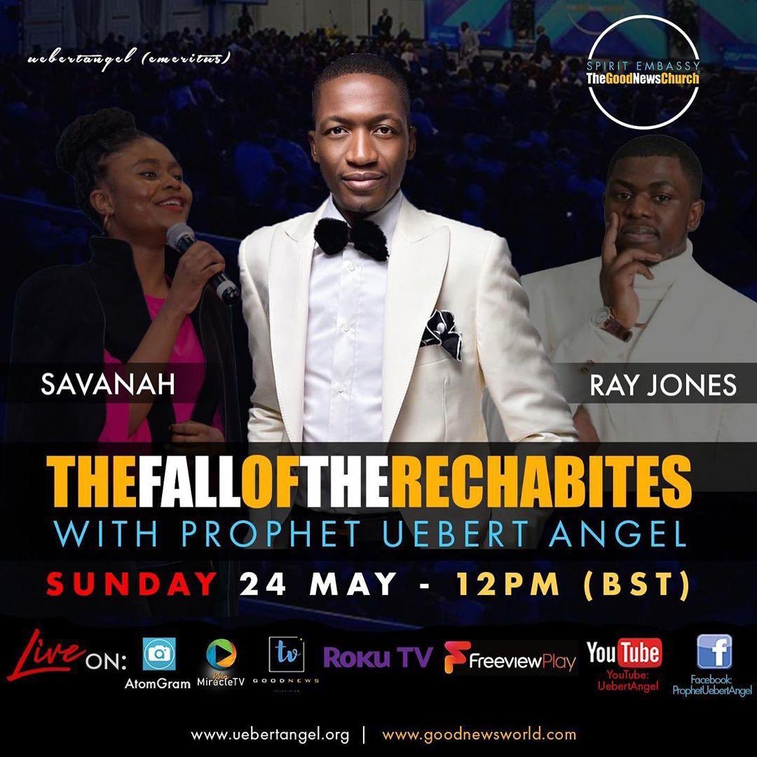 RTekile's tweet photo. Join our man of God Prophet Uebert Angel tomorrow live in all our social media platforms invite someone to tune in 12midday  Sunday 24 May another revelation I can’t wait out spiritual growth is going up another notch#@UebertAngel#@BeverlyUAngel#@GJ_Banks#@evejordanbanks https://t.co/vZ7IMbZhA0