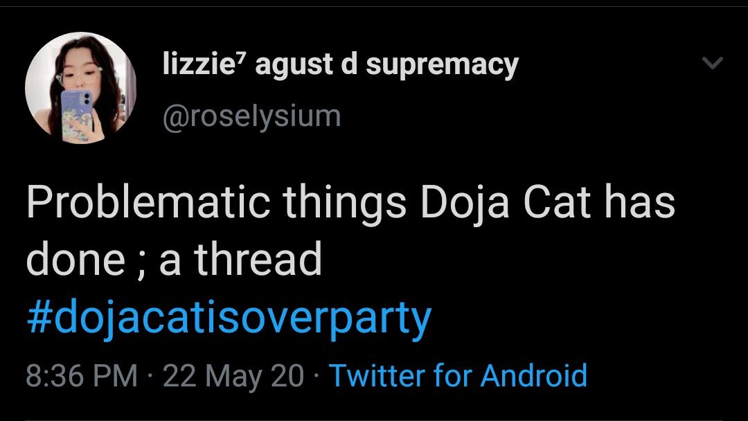 yesterday, someone exposed doja cat for being racist in a chat room. even thought there was no proof she was racist people started to cancel her.