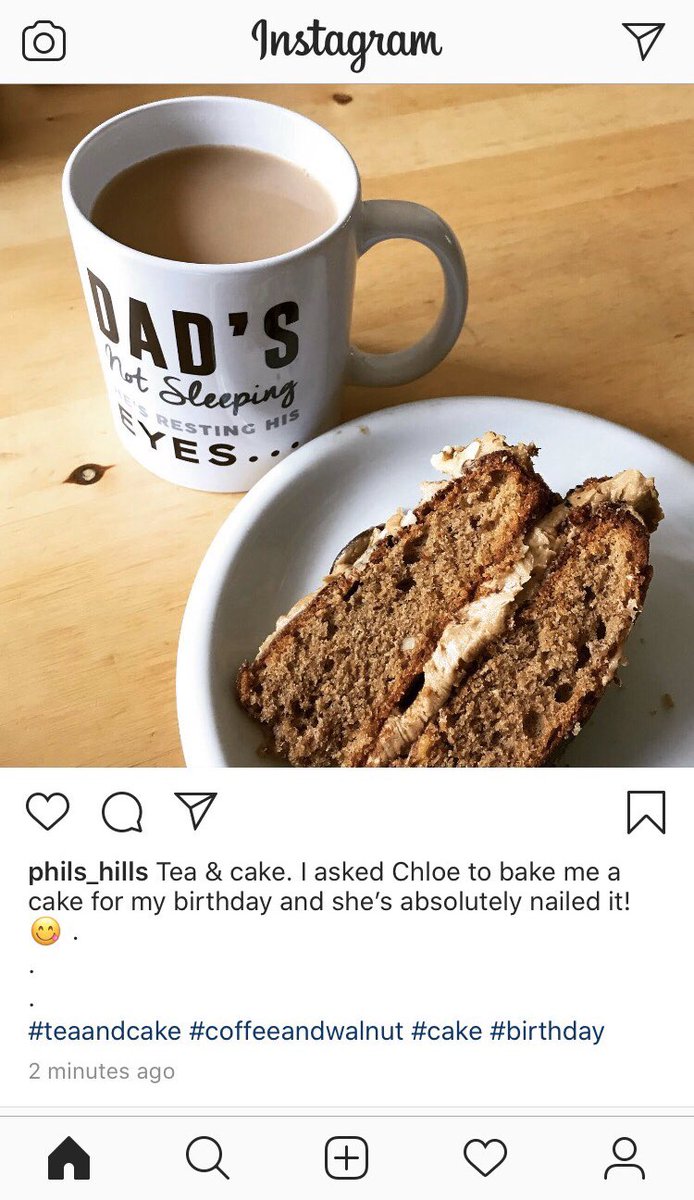 ollyslaura's tweet image. Happy Birthday to my lovely, wonderful dad!🥳🎂🎉 So grateful I got to see you while socially distant walking around the park❤️🌳🌤 I’m absolutely over the moon you liked your birthday cake - yay!😅🥰
Love you always old man😘 #dadslockdownbirthday  #coffeeandwalnutcake #nailedit