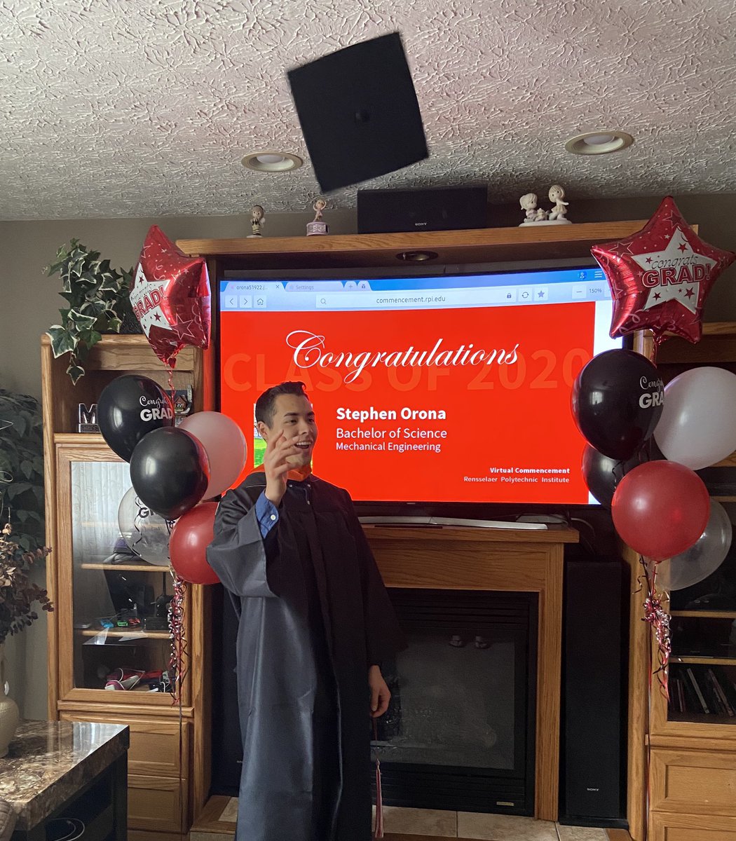 DianaG246's tweet image. Congratulations to our son Stephen Orona! Graduate Magna Cum Laude in Bachelor of Mechanical Engineering! #RPI2020Grad