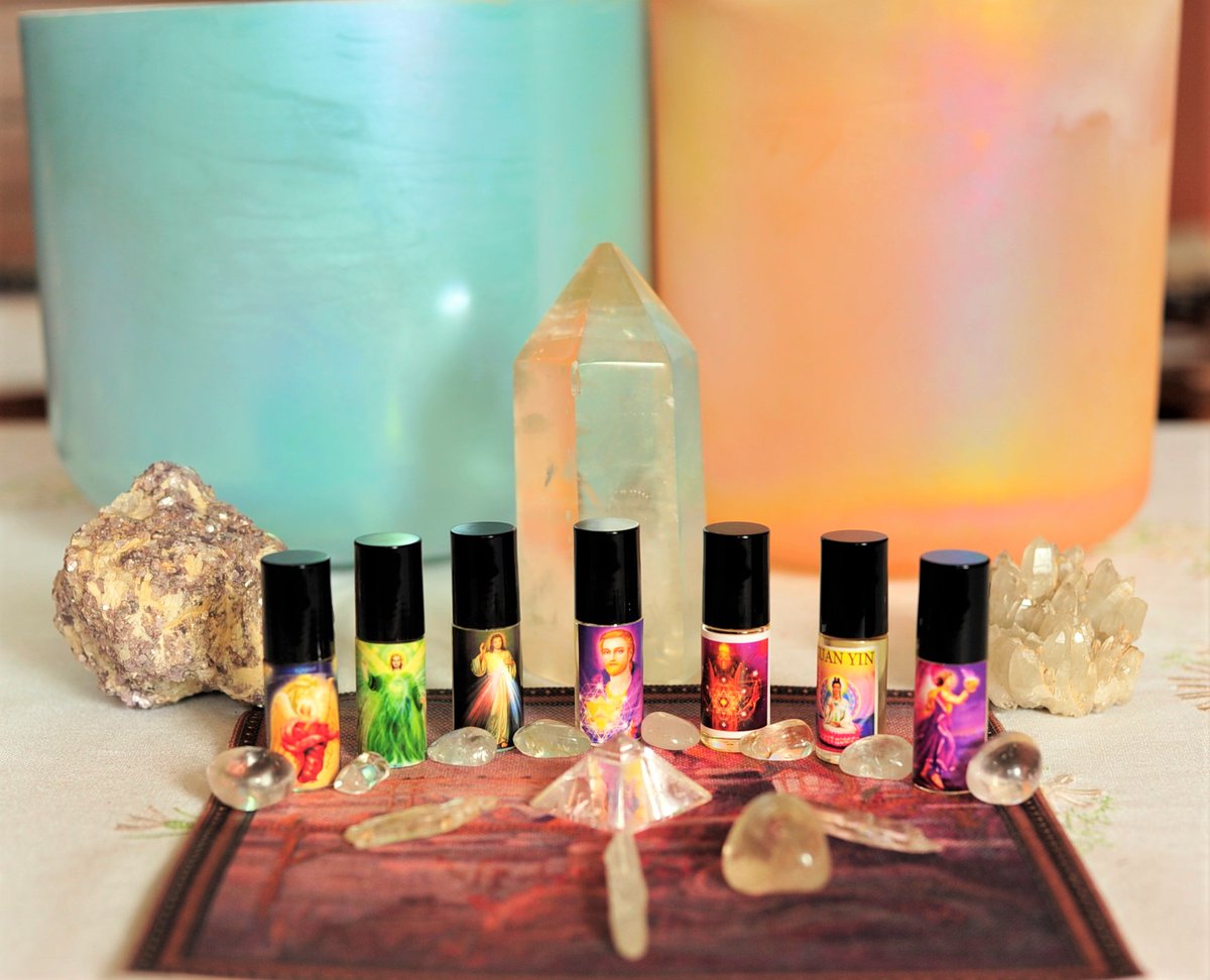 Gifts from the skies have arrived: herbal oil angel and  #AscendedMaster synergies : Jesus, #StGermain, KuanYin, archangel #Metatron, #Raphael, Raguel, and Zadkiel.  I am based in Lithuania, but I do offer #distanthealing with crystals, angelic reiki & Arcturus #quantumhealing.
