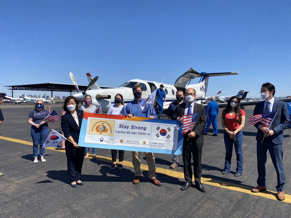 RepGregStanton's tweet photo. In gratitude for the Navajo veterans who served in the Korean War, the S. Korean govt donated 10K masks and other PPE to the Navajo Nation. I was honored to partner with the AZ Korean Ass’n to help facilitate this donation. Many thanks to @uazmedphx for helping w/ the delivery. https://t.co/Na75L71R5R