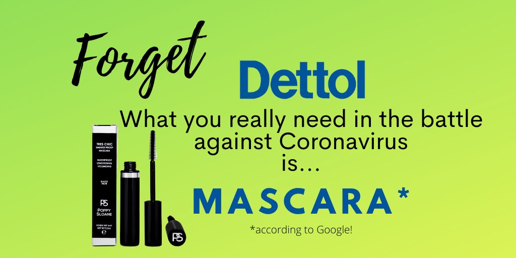 Would you believe Google have the word 'mascara' as a covid19 sensitive word? It is blocked from all their adverts. Coronavirus isn’t killing sales of UK manufactured mascaras, Google is.  We're a boutique UK brand.. MADE in the UK &amp; Google won't show our ads
#google #coronavirus