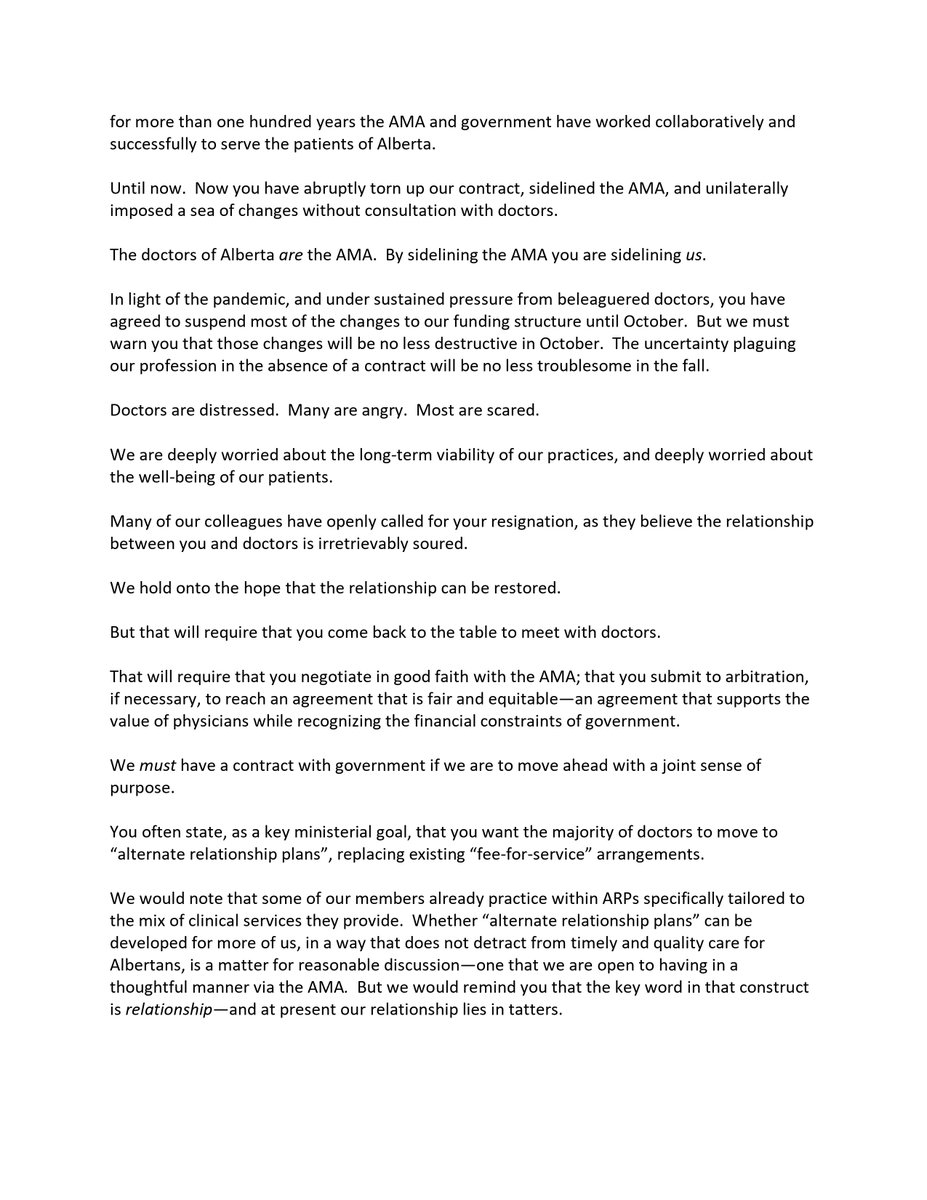 115 obstertricians & gynaecologists who stand with Albertans to celebrate, comfort, give strength and mourn in the most intimate of circumstances, have written an open letter to  @shandro & the UCP re: their "deep dismay at the broken relationship between gov't and doctors.# ableg