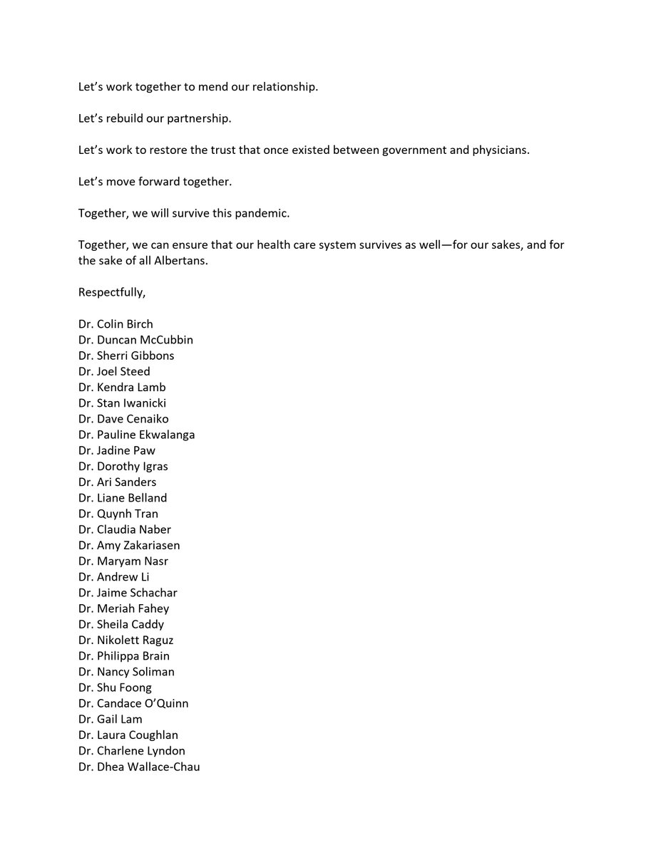 115 obstertricians & gynaecologists who stand with Albertans to celebrate, comfort, give strength and mourn in the most intimate of circumstances, have written an open letter to  @shandro & the UCP re: their "deep dismay at the broken relationship between gov't and doctors.# ableg