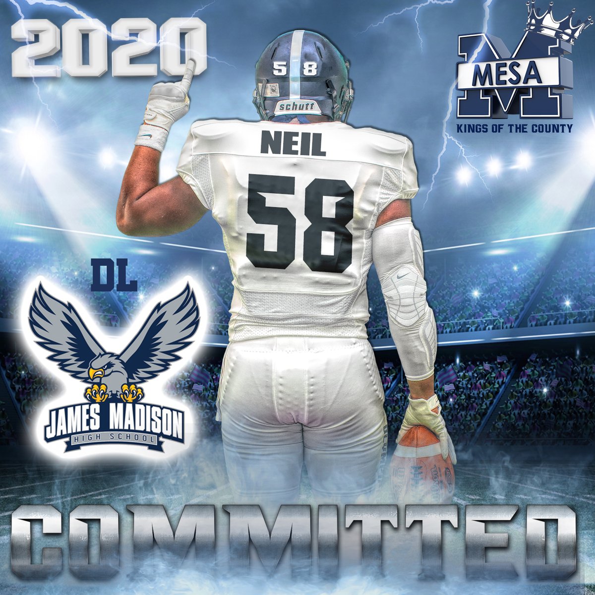 SDmesafootball's tweet photo. NOT TAKING OUR FOOT OFF THE GAS!!! Help us welcome another TRENCH MONSTER DL - @arthur_neil52 out of Madison HS, to Mt. Olympus and our 2020 OLYMPIAN ARMY! #BALLIN #NewEraOlympians #undeniable #2020TakeOver @sdmesaathletics @MadhouseFB @SDFNLMagazine @EC_Preps_SD @Daygofootball https://t.co/jZvBUkveFe