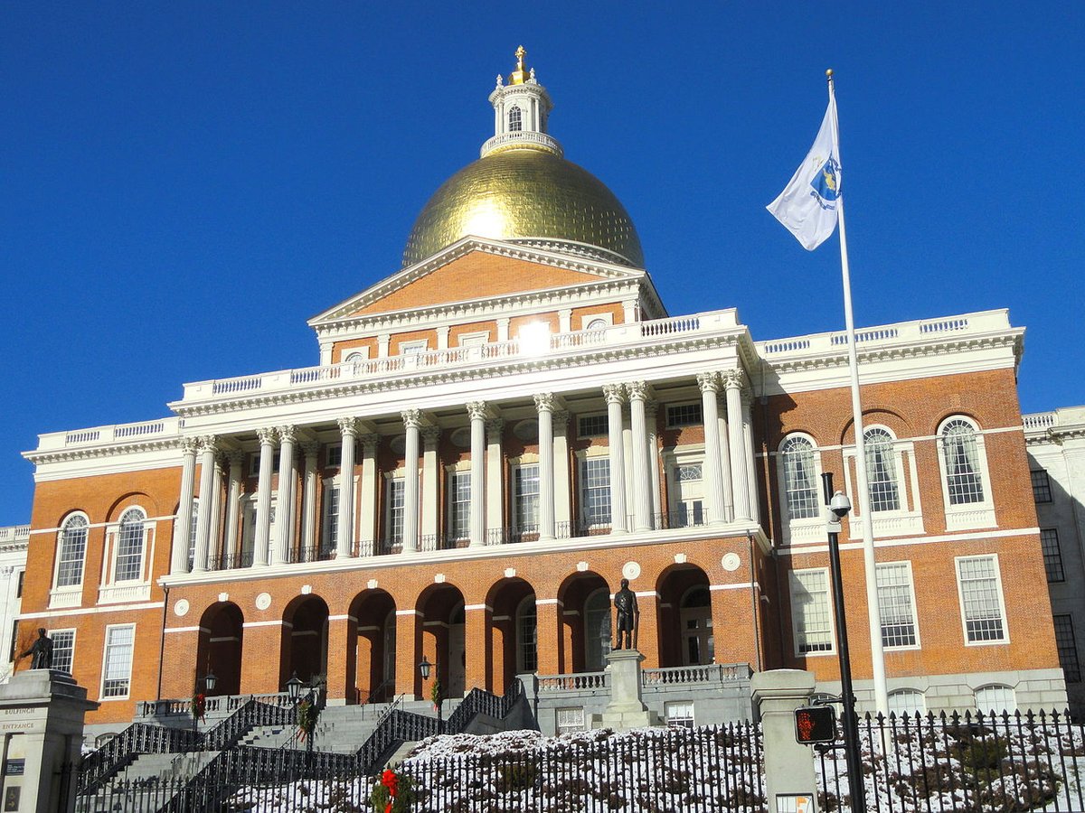 massachusetts got some interesting brick and white stuff work going on, however looks small and the gold dome looks weird, looks like a courthouse in a cop show. mid tier.