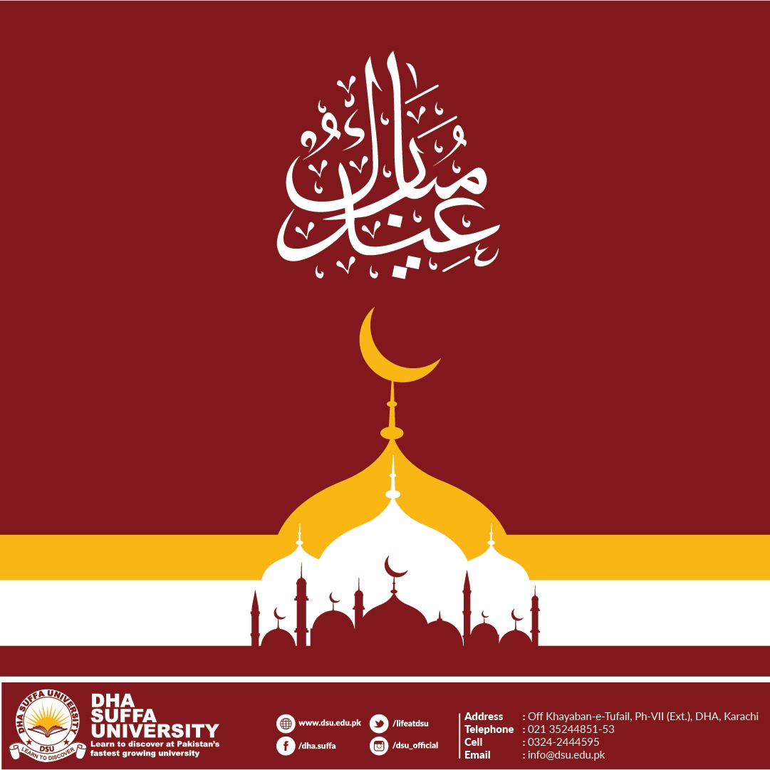 lifeatdsu's tweet photo. DSU management wishes Eid Mubarak to all Faculty members, non teaching staff and students.
#EidMubarak #Eid2020 #DSU #DHASUFFAUNIVERSITY https://t.co/sS12Kl2ZM6