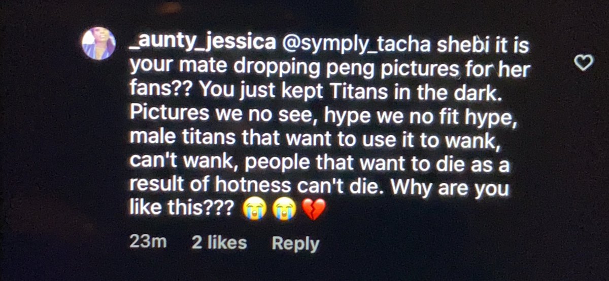 Symply_Tacha's tweet photo. Titans are trolling me😪😩
•
•
#TachaNotOnYourLevel https://t.co/WGzTjZpg7H