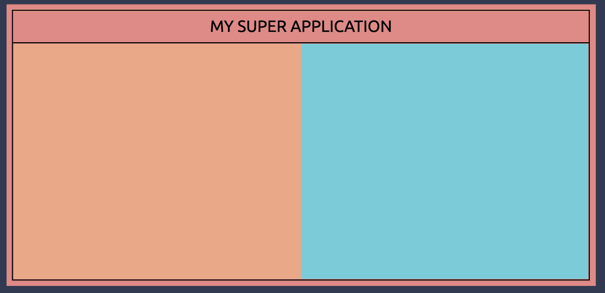 That's cleaner. However I still want some kind of separation between the 2 cells of our inner layout. Let's color the 2nd cell "Squeaky" from our Russian palette: