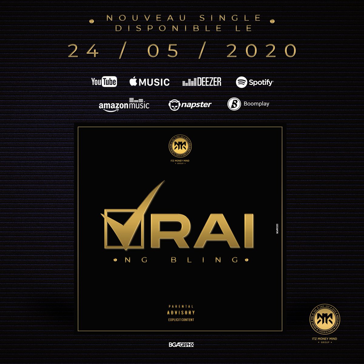 Rdv ce dimanche 24 Mai 2020 à 18H pour la sortie officielle du nouveau single #VRAI de l' artiste <a href="/NgBling/">LeChöoc</a>.