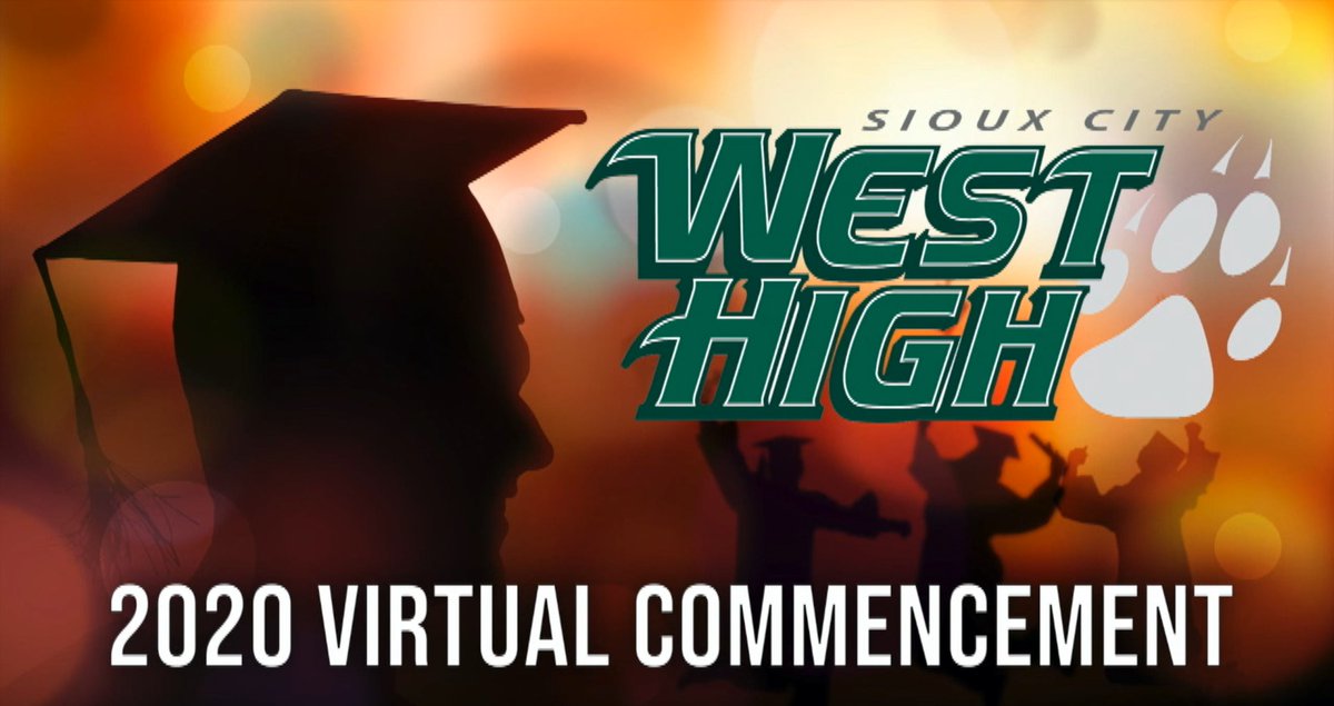 SiouxCityCSD's tweet photo. It’s time to celebrate the West High class of 2020! #SCCSD proudly presents the West High virtual commencement ceremony. Follow the link to watch the ceremony. Share your celebration with us using #SCCSD2020Grad. Congratulations West High Graduates! https://t.co/LYkNfbSpCl https://t.co/547RKS526B