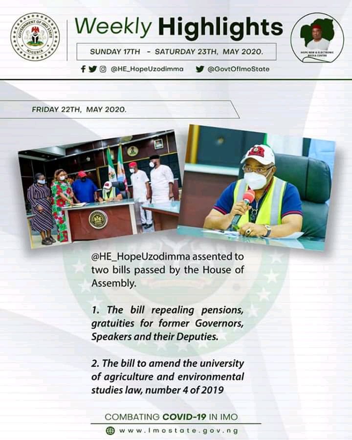 Labadon1's tweet photo. The weekly review of the activities of the Government of Shared prosperity of His Excellency Distinguished Senator Hope Uzodimma
#GovernmentofSharedProsperity
#HopeNewAndElectronicMediaCenter
#GreaterImo
#HopeInImo
#AudacityOfHope https://t.co/yOoFd3XiHZ