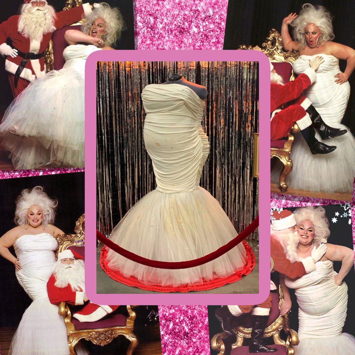 DivineOfficial's tweet photo. Divineโs white dress from #TheNeonWoman repurposed & used for various Xmas cards & the cover of In Touch. The dress is owned by Divineโs estate and is shown as part of the #DivineMuseum. If you have any #Divine memorabilia or personal items, please let us know! ๐
#JohnWaters https://t.co/C8N1XcGfCf