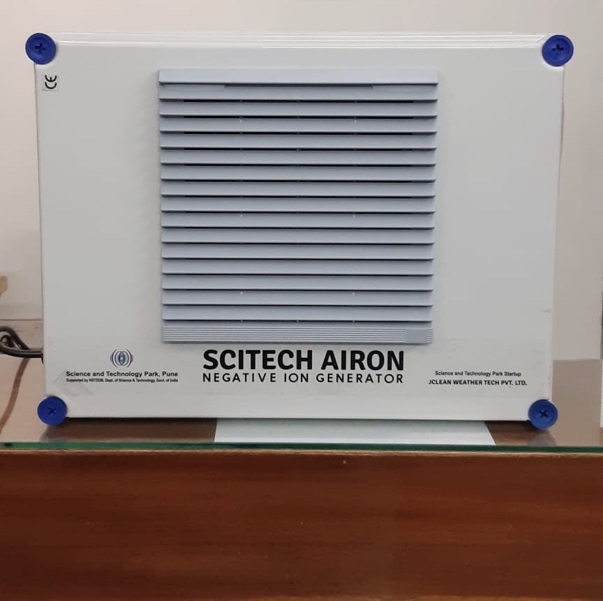 it has to work for us dentists. The other addition is a negative ion generator. This is basically for air purification. It was created and manufactured by the Science and Technology center, based in Pune University, set up by the Dept of Science and Technology USA.