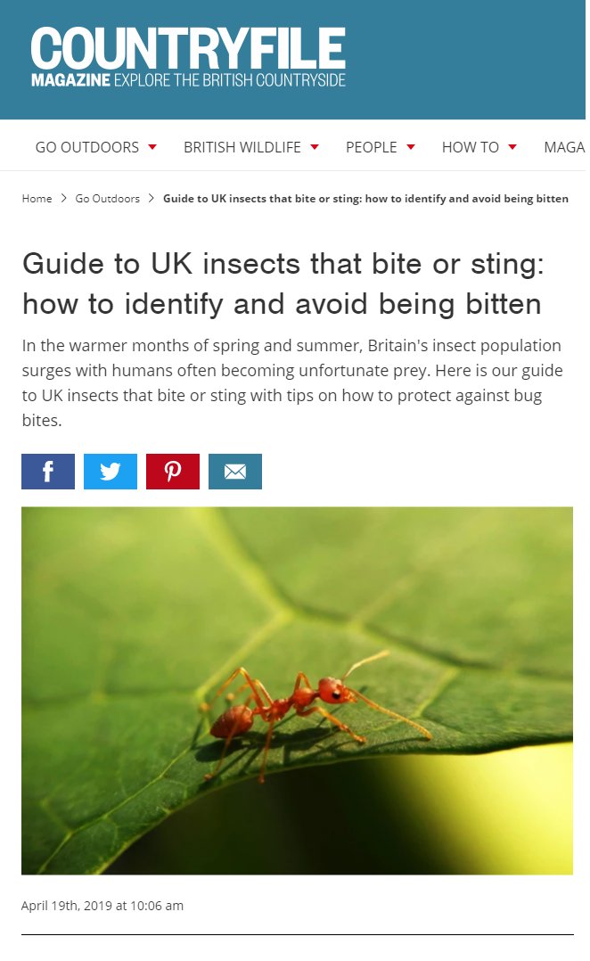 2. BBC  @CountryfileMag used them to illustrate an article about UK insects... (weaver ants live in Africa and Asia/Australia) https://www.countryfile.com/go-outdoors/snackers-and-stingers-the-top-10-british-bugs-that-bite/