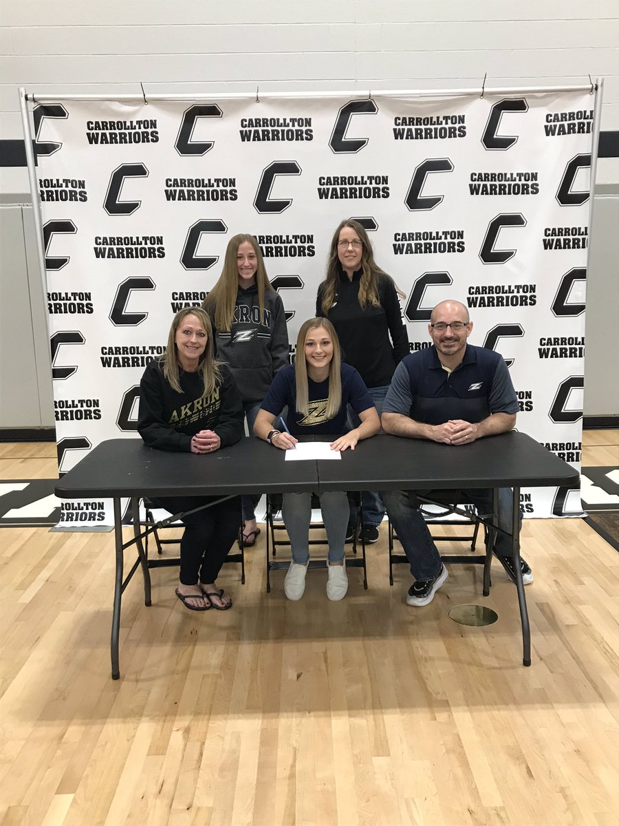 CarrSports's tweet photo. After the senior parade today, Haili Baker signed with the University of Akron to continue her cheer career! Congrats Haili - Go Zips! @CHSCompTeam https://t.co/k7iP0tYF1C