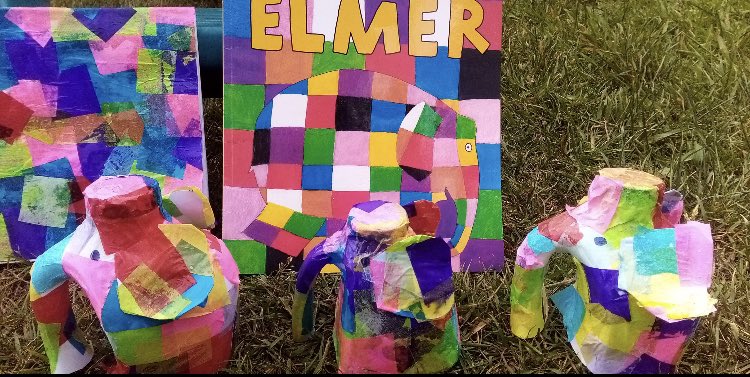 SDPHeadofPrep's tweet photo. It’s Elmer Day today and 3 of our students have celebrated it by making a gorgeous Elmer each. Great work Ciaran, Katie and Charlie 🌈 #Elmer #recycle #Creative #homeschooling #lockdown https://t.co/RO8YUhYUup