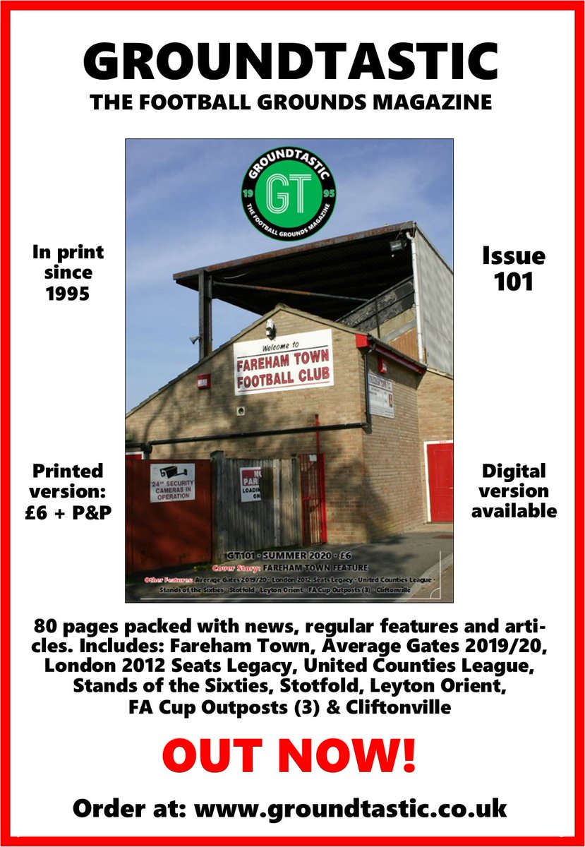 Groundtastic's tweet photo. West Ham Utd's East Stand, which replaced the infamous Chicken Run in 1969, is one of the 1960s Football League grandstands featured in the Summer 2020 Groundtastic (GT101), available here - https://t.co/pAYn9j1FkL https://t.co/5dStFrTPhi