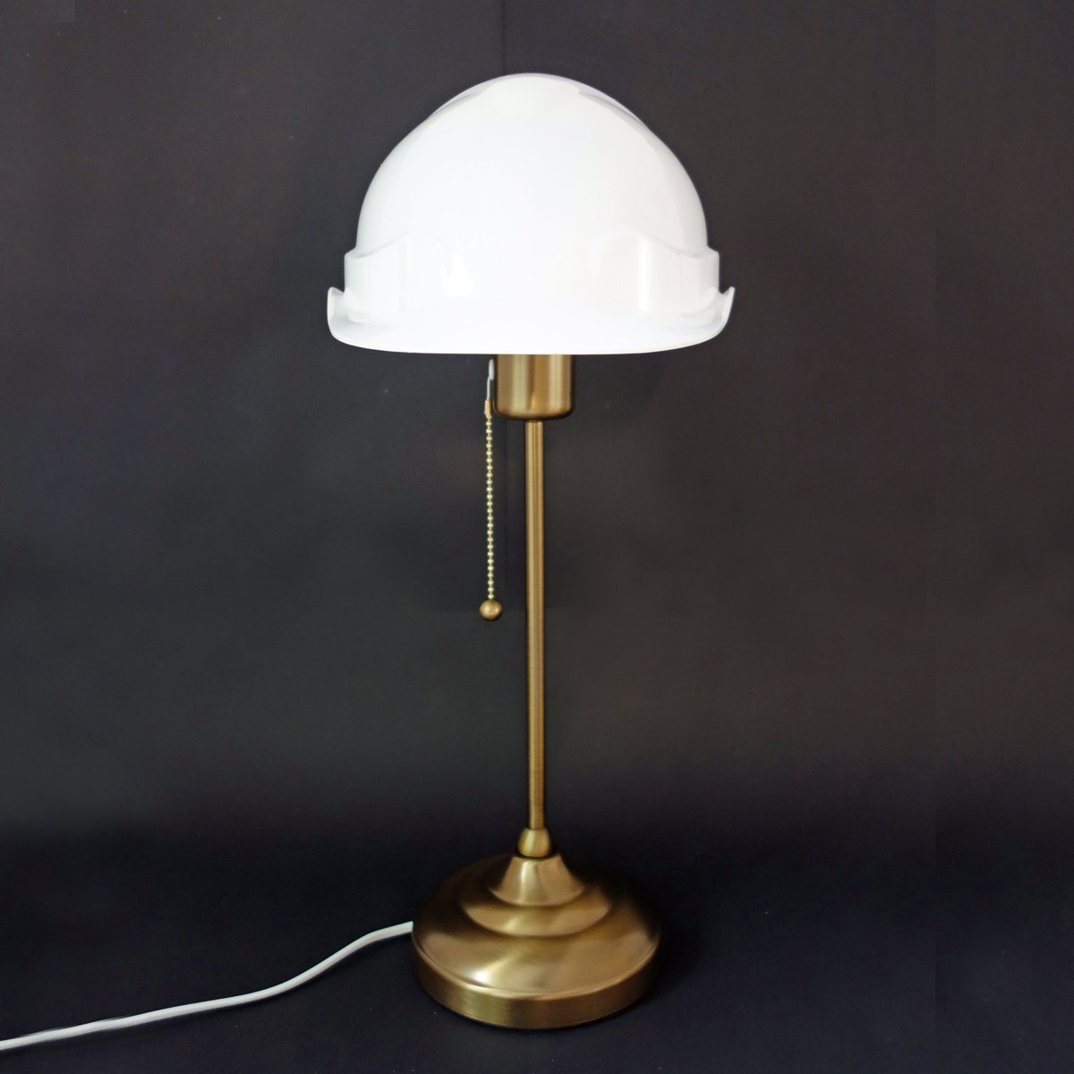 matthias_braun's tweet photo. ARCHITECT TABLE LAMP Matthias Braun 2020 25 x 30 x 50 cm modified ikea table lamp, white hard hat #matthiasbraun #contemporaryart #contemporaryartist #tablelamp #hardhat 
#minimalart #conceptualart #minimalism #ikea #arstid #architect #buildingsite #surrealismus #kunstobjekt https://t.co/Yy5UwAjlRg