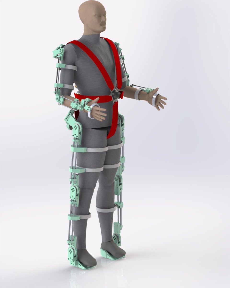 Mechatechltd's tweet photo. One of the early full body exoskeleton prototypes developed with the University of Leeds students. Soon you'll see the exoskeleton once it was prototyped and wore by a student. https://t.co/k0YtHscDWU