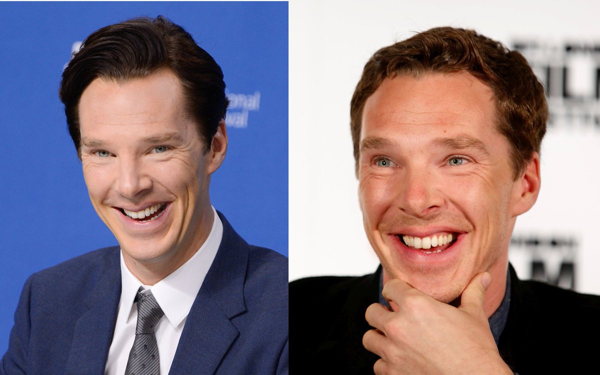 A thread of Benedict Cumberbatch smiling, but his smile gets bigger as you keep scrolling 