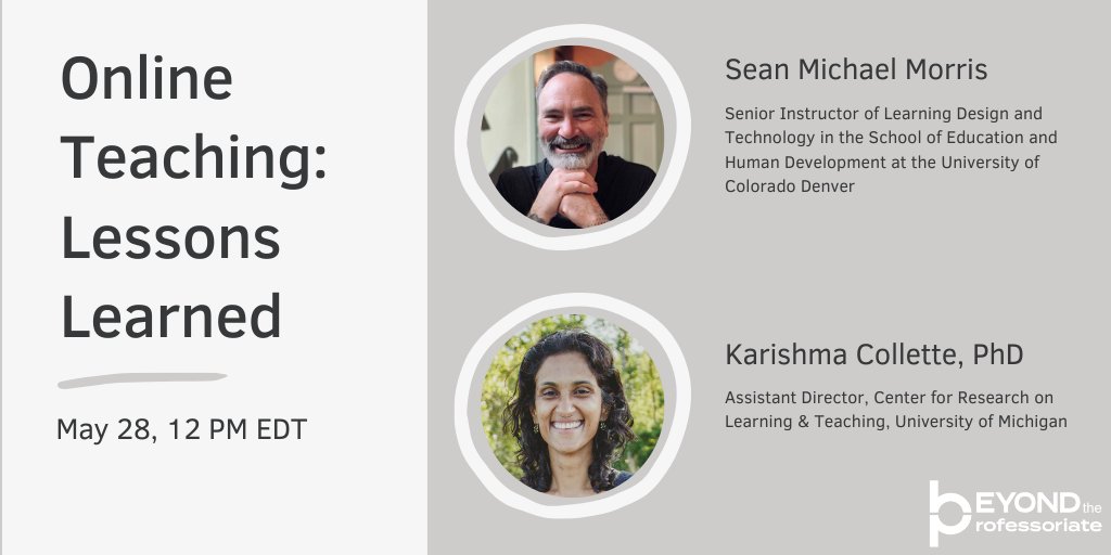 BeyondProf's tweet photo. We know it's early to be thinking about the fall semester, but if you are and know you'll have online classes to teach, come to this free webinar and hear from teaching &amp; learning experts. Register to attend live or receive the replay after: https://t.co/d5eSZcYMRn https://t.co/Itd5U7tjKv