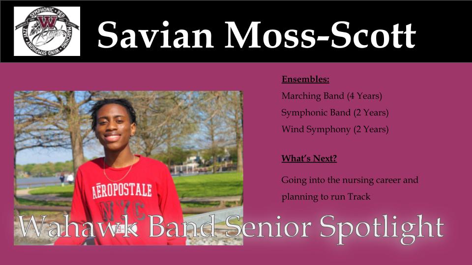 WahawkBands's tweet photo. Today we are featuring Savian Moss-Scott! Congratulations, Savian! https://t.co/rLgqS0eojd