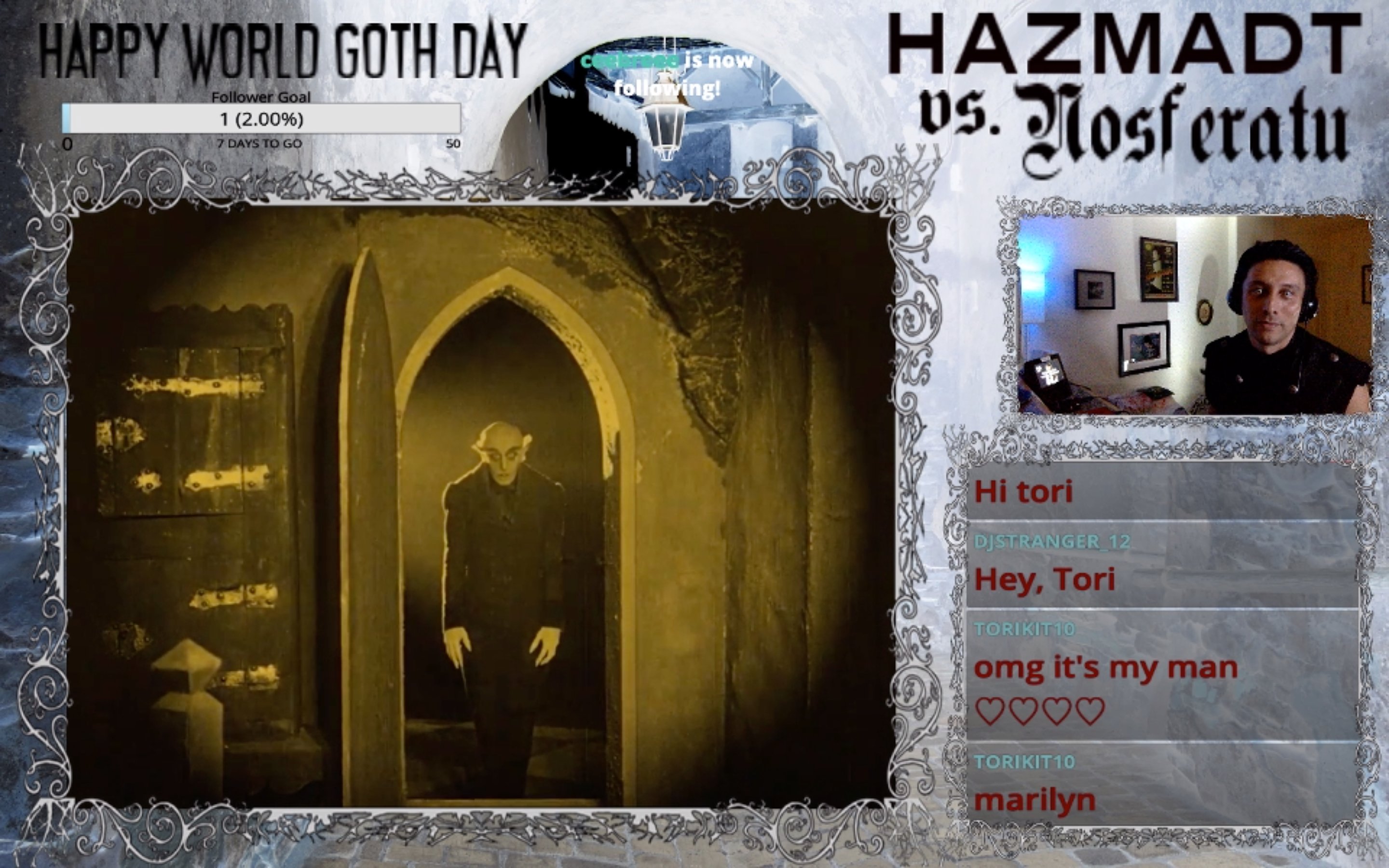 Vampariah From Last Night S World Goth Day Live Stream Nosferatu With Live Dj Set Soundtrack We Will Do Another One In October Follow Our Twitch Channel T Co Xg99q4lrsh T Co Pn7wduxhkr