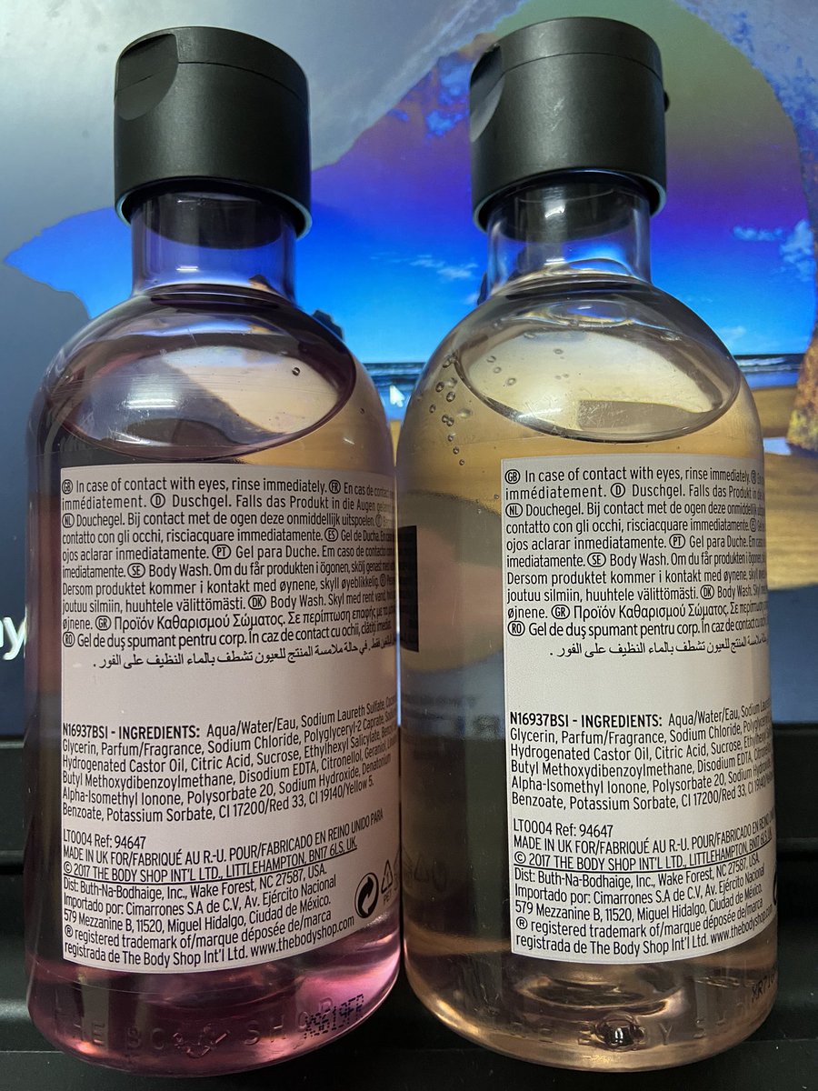 vyaskumarvijay's tweet image. Can you see the difference. Same Product , Same Manufacturing Place, Same Price but difference in quality. We are fools to pay these brands who treat costumers from geographies differently. #bodyshop