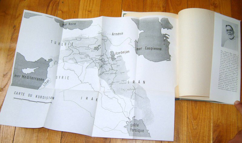 KURDISTAN MAP Thomas Bois, CONNAISSANCE DES KURDES 1965)
