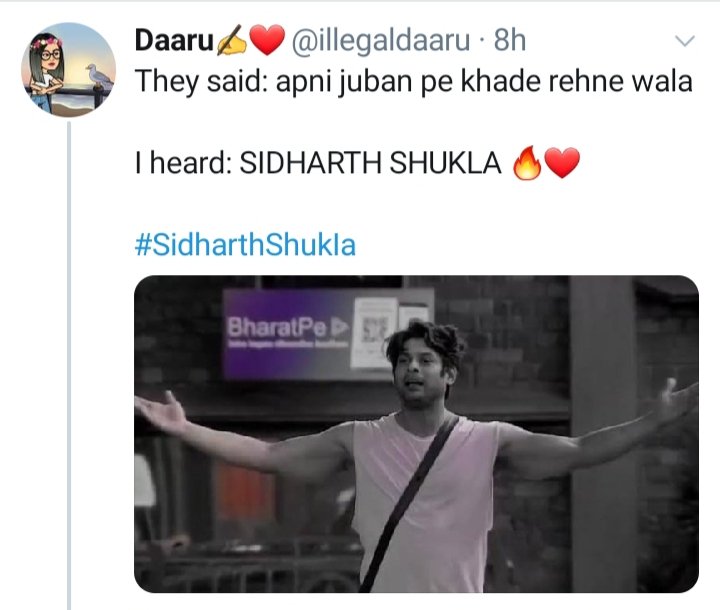  @sidharth_shukla have always done what he had said!! Wo jo bolta hai wo definitely karta hai!! When people say apni juban par khada rhne wala  #SidHearts just hear one name and that is one and only  #SidharthShukla!!