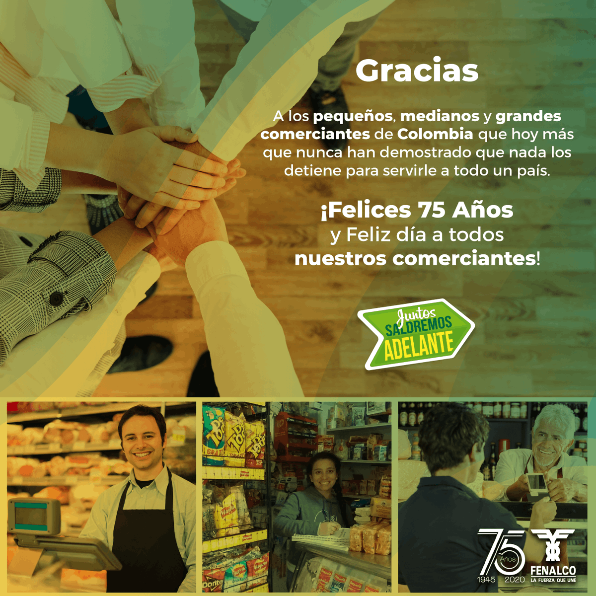 Fenalco_Cesar's tweet photo. Gracias a todos los comerciantes porque con su esfuerzo,compromiso y dedicación han demostrado que nada los detiene para servirle a todo un país🇨🇴.#75AñosApoyandoAlComercio #JuntosSaldremosAdelante💪🏻🇨🇴 #FenlacoCesar #FelizDíaDelComerciante https://t.co/6lCmwDMS4f