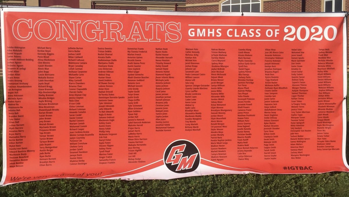Congratulations, seniors! It was so great to see you today! Happy graduation #ClassOf2020 #GMHS #IGTBAC 🎓🎉❤️