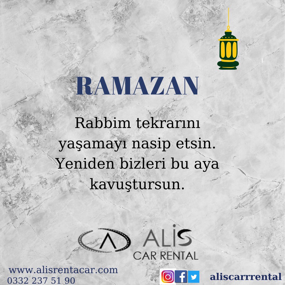 Rabbim tekrarını yaşamayı nasip etsin. Yeniden bizleri bu aya kavuştursun.

Kolay, hızlı, ekonomik araç kiralama servisi

Havalimanı, Tren Garı, Otogar Ekonomik Orta ve Lüks araçlarımız ile sizlere güvenilir Konya içi ve Dışı Araç Kiralama hizmeti veriyoruz.. 📞 0332 237 51 90