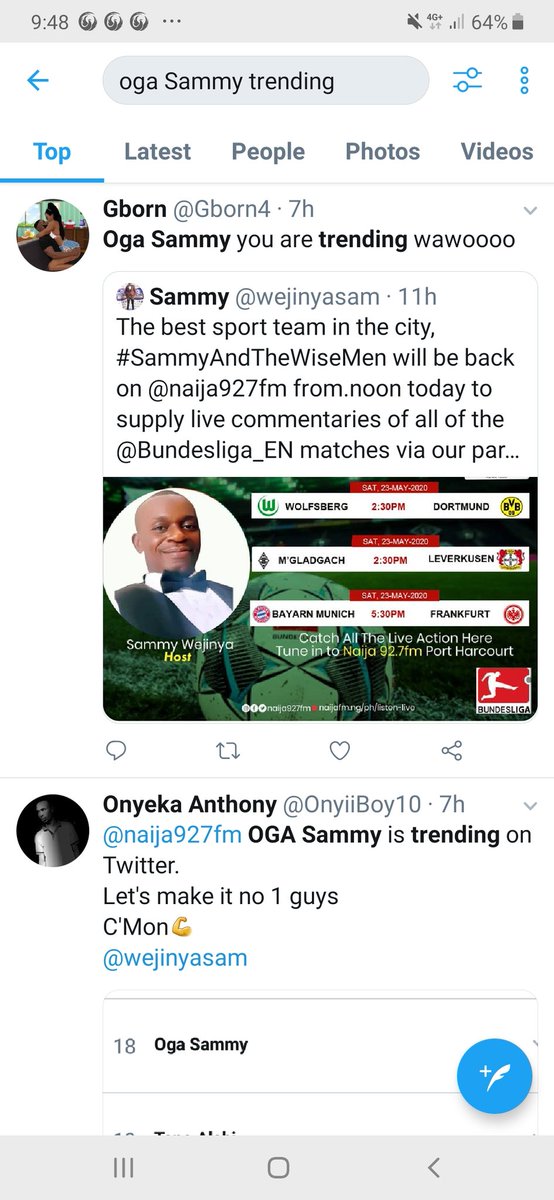 OgaSammyWejinya's tweet image. So I trended on Twitter today🙏