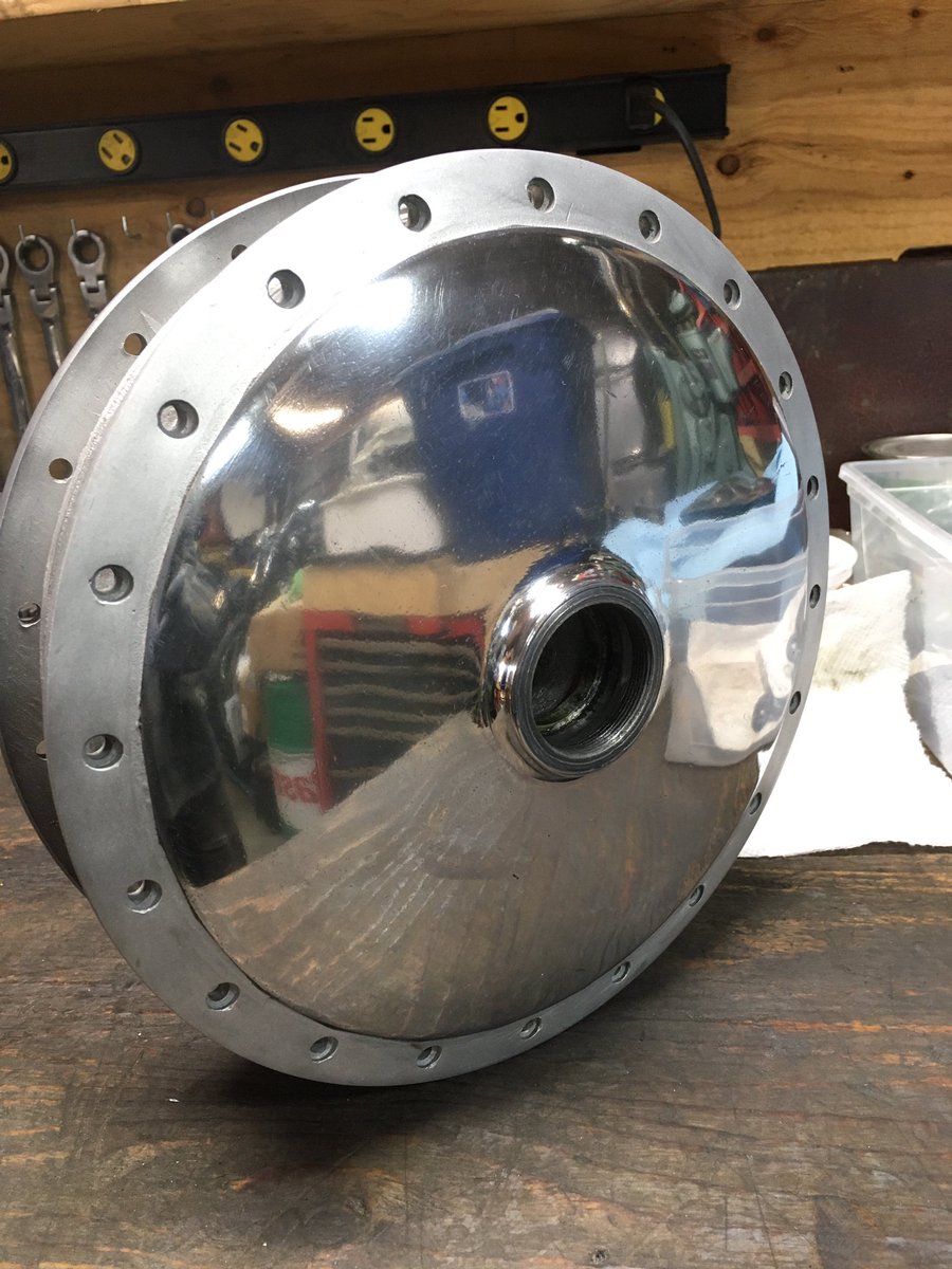 HooligansCycles's tweet photo. Before and after Norton Commando drum restoration... #Norton #Nortoncommando #commando750 #motorcyclerestoration #vintagemotorcycle #classicmotorcycle #Britishmotorcycle #rideimust #hbcparts #hooliganscycles #hooligansbritishcycles https://t.co/s8TnSKYSXb