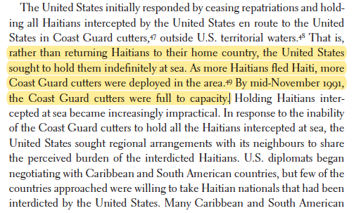 I get pushback when I say: suing to force ICE to release people is likely to help ICE expand its carceral reach (e.g. by normalizing house arrest+ankle shackles).Want to remind folks that *Guantánamo first became an open air prison camp for Haitians due to a litigation victory*