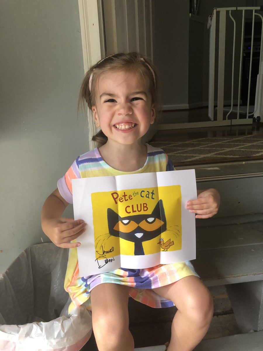 At the beginning of quarantine we wrote a letter to Pete the Cat. Today Kenzie got some goodies in the mail from Pete the Cat! So exciting!