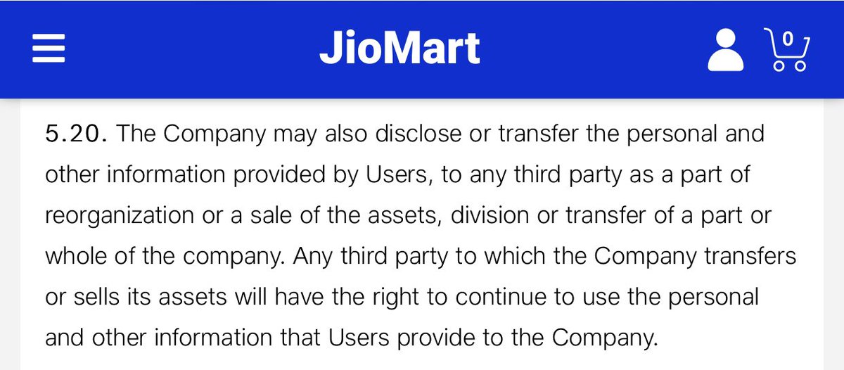 And lest we forget, JioMart currently sits with Reliance Retail and may be merged with or sold to another business entity. If not that, then some of its assets may be sold to another company. Of course, in all of this, users personal information tags along.