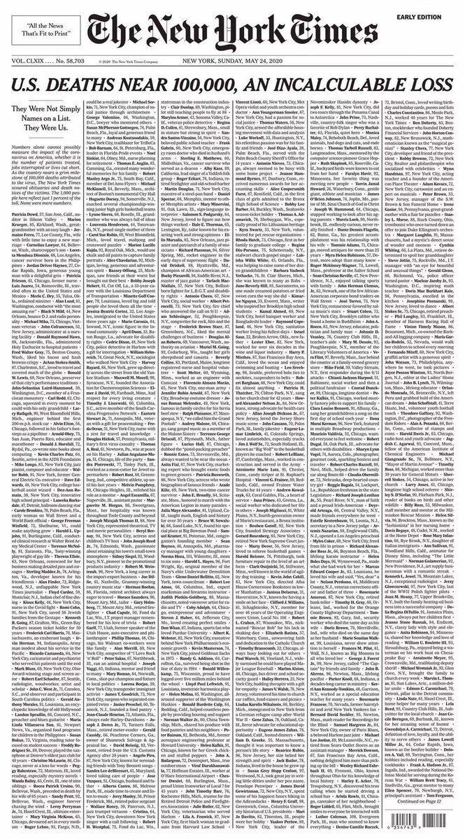 ThePeaceStudio's tweet photo. While we band together to get through this crisis, let us not forget those we have lost. May they rest in peace and may their families find peace of mind in this time.
@nytimes
#peaceispossible
#letpeacebeginwithme https://t.co/oyQkjjwUY1