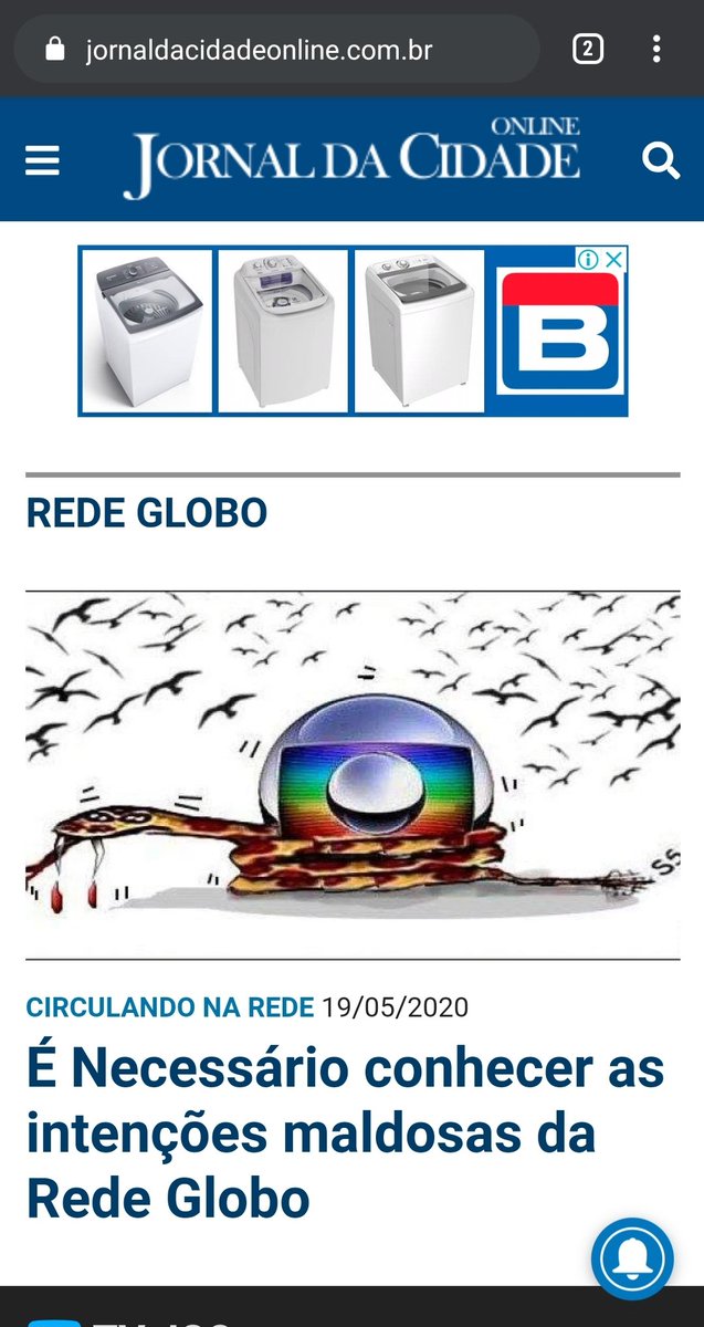 slpng_giants_pt's tweet photo. Boa noite @CasasBahia, tudo bem? Incrível poder buscar no seu site a oferta daquela lavadora que eu estava procurando, mas não acho interessante encontrar esse anúncio em sites que propagam Fake news e discursos de ódio. Pls BLOQUEIEM ✊🏽 #SleepingGiantsBrasil https://t.co/9EfpwK8EdK