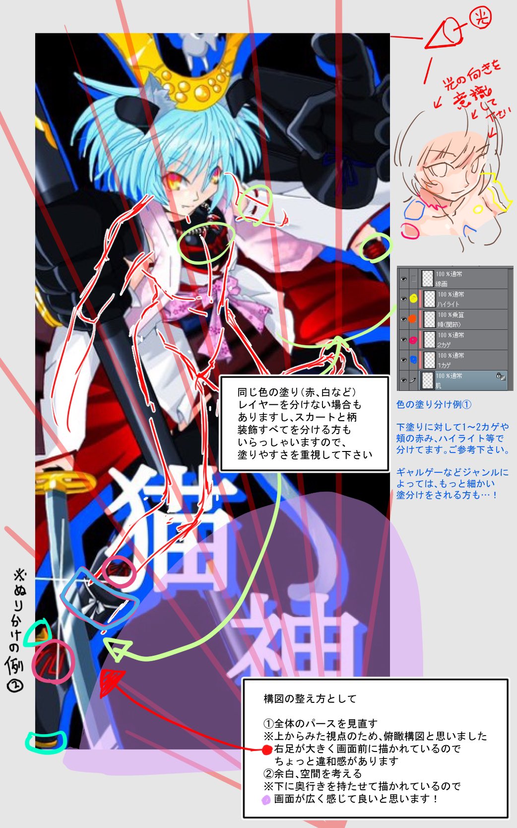 イラストレーター マンガ家 イラスト マンガ教室egaco エガコ イラスト添削させて頂きました ご質問 気になる点など 顔の大きさに対しての肩幅 服の影の付け方など イラスト上達 イラスト好きな人と繋がりたい イラスト添削 T Co