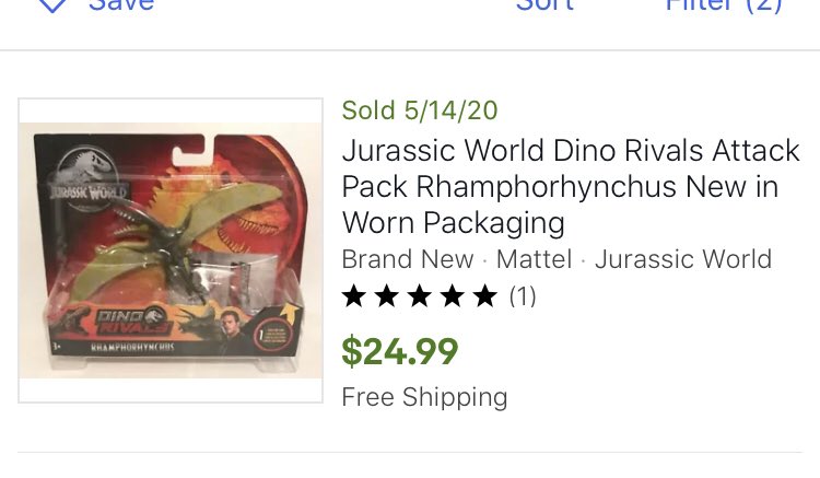 The most recently sold listing on eBay was at $25. Still good enough for 100%+ ROI after fees and shipping. Look at the back of the package for any character/figure series, not just Jurassic world. Often the figure you see the least of in stores is the most valuable.