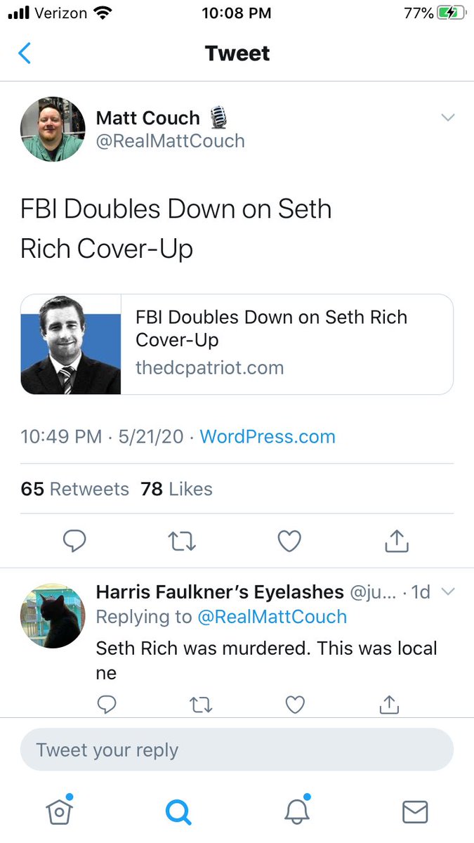 Ah great the guy Trump quote-tweeted and told to “keep digging” *is* a Seth Rich conspiracy theorist.