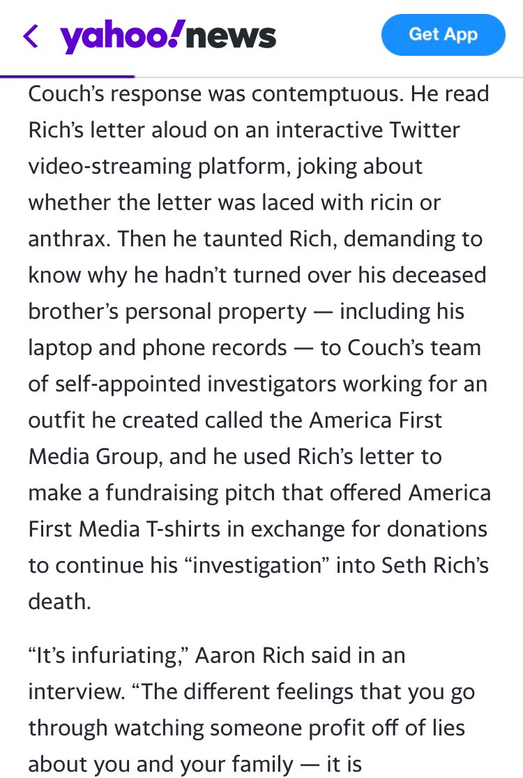 This is who President Trump just quote-tweeted urging you further investigate the conspiracy theory that Joe Scarborough murdered a staffer.  https://news.yahoo.com/it-is-indescribable-how-a-harassment-campaign-overwhelmed-seth-richs-friends-and-family-100000936.html