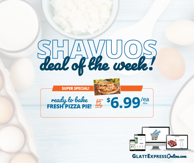 glattexpress's tweet photo. Everything #Shavuos - 🧀🥐🥞🍳🌮🥗🍝🍣 - delivered to your door... including THIS PIZZA DEAL! 🍕 Order early before it's gone >>> https://t.co/Cu0OZTEBtK

What's your FAVORITE #pizza topping? Name it and you could win it FOR FREE! https://t.co/6QqdKUNgvQ