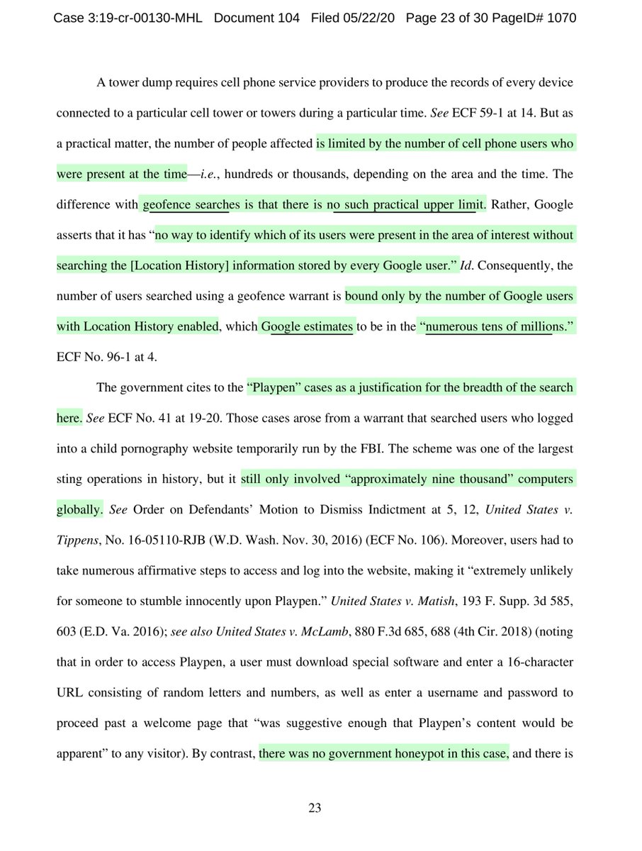 “Google in its amicus brief and affidavits only confirm that the warrant in this case was uniquely overbroad and so lacking in particularity that it can only be described as the digital equivalent of an impermissible general warrant” https://drive.google.com/file/d/1y8pMCgcarYxXLCxau1LHTH4nmyw30dKi/view?usp=drivesdk