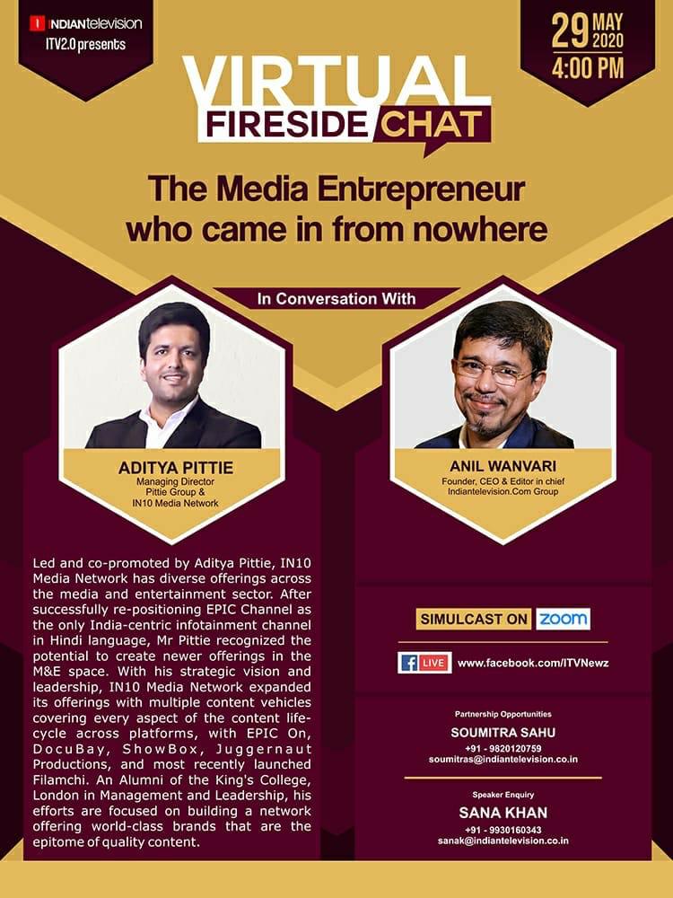platanistagames's tweet photo. A virtual fireside chat with @adityapittie, a media entrepreneur who came from nowhere. An initiative by https://t.co/3e2mErasLP to be held on 29 May 2020. 

@ITVNewz #In10MediaNetwork  #VirtualFiresideChat #Media #Entrepreneur #29may2020 https://t.co/QzBPGFn6PD